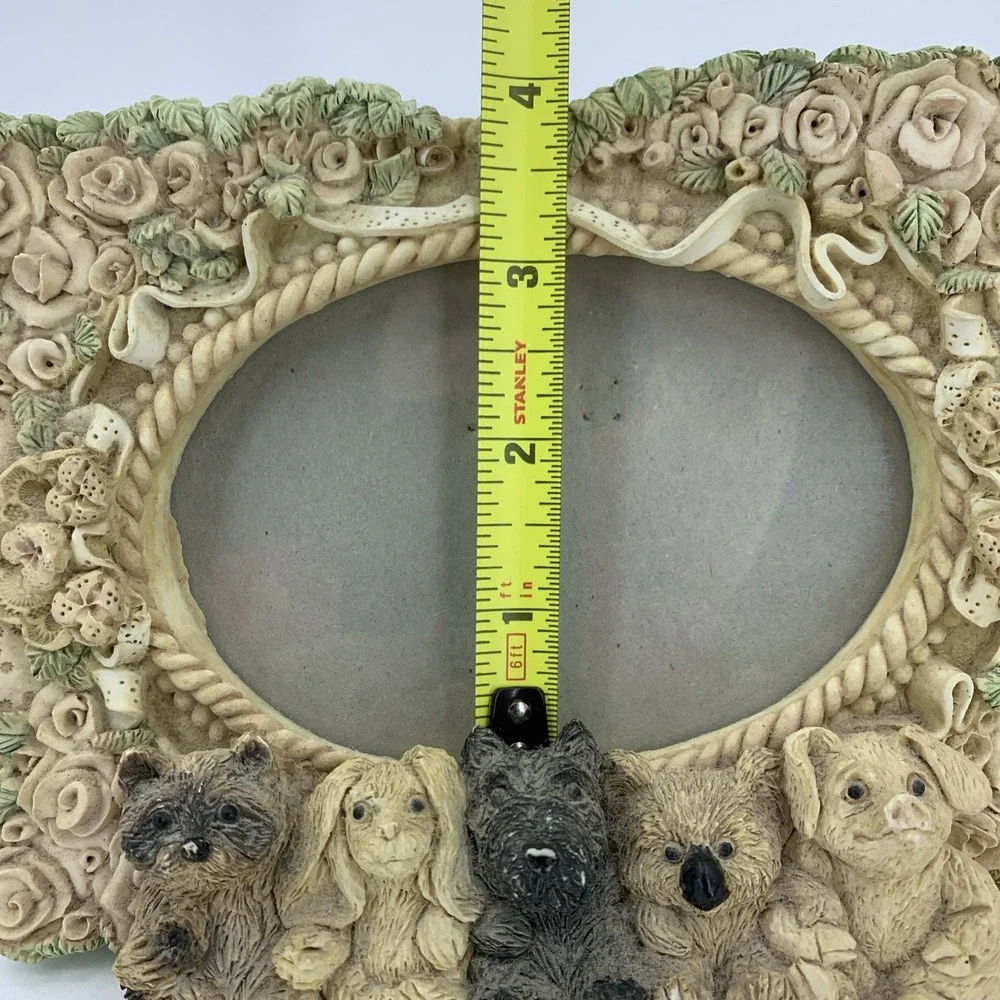 Vtg Frame Puppies Dogs‎ Pigs Koala Bunny Raccoon Farmhouse Cottagecore Woodland